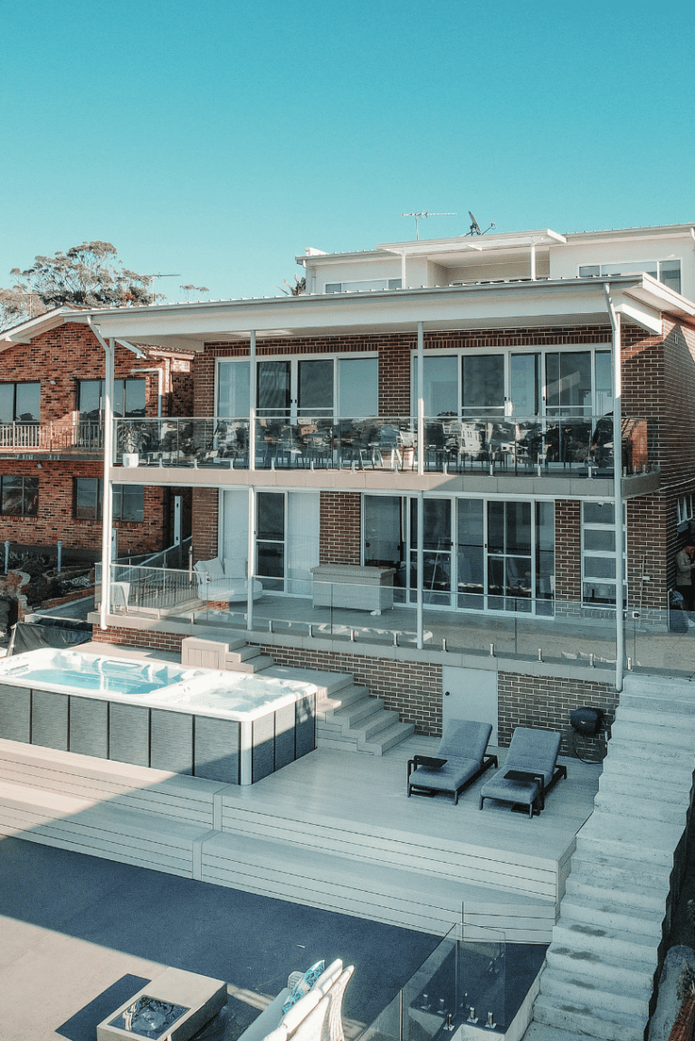 Multi-level home with decks, spa and pool terrace